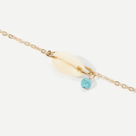 LAST SET SALE Cowrie Shell + Turquoise Bracelet - Picture 2 of 3